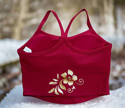 GOLDEN RED FLOWER-CAMI BRA