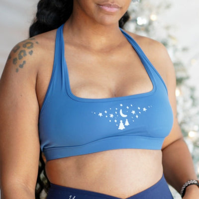 BASIC DEEP BLUE-HALTER BRA