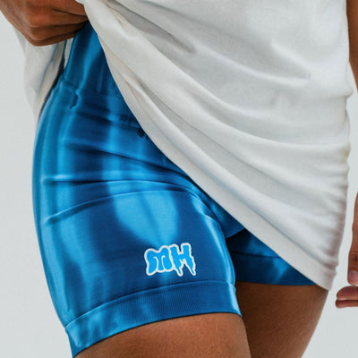 BOOO-TY BLUE- SCRUNCH SHORTS (SUPER STRETCH)