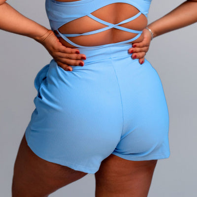 ICICLE BABY BLUE- FLOWY TIE SHORTS