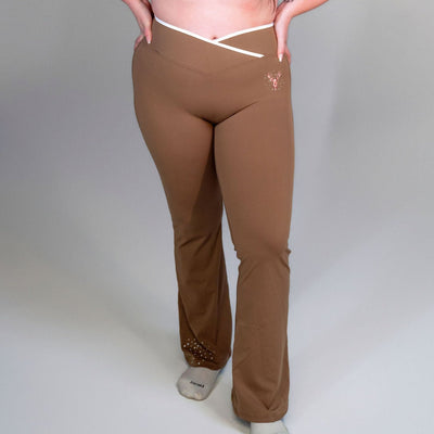 BUFF REINDEER BROWN-FLARE LEGGINGS